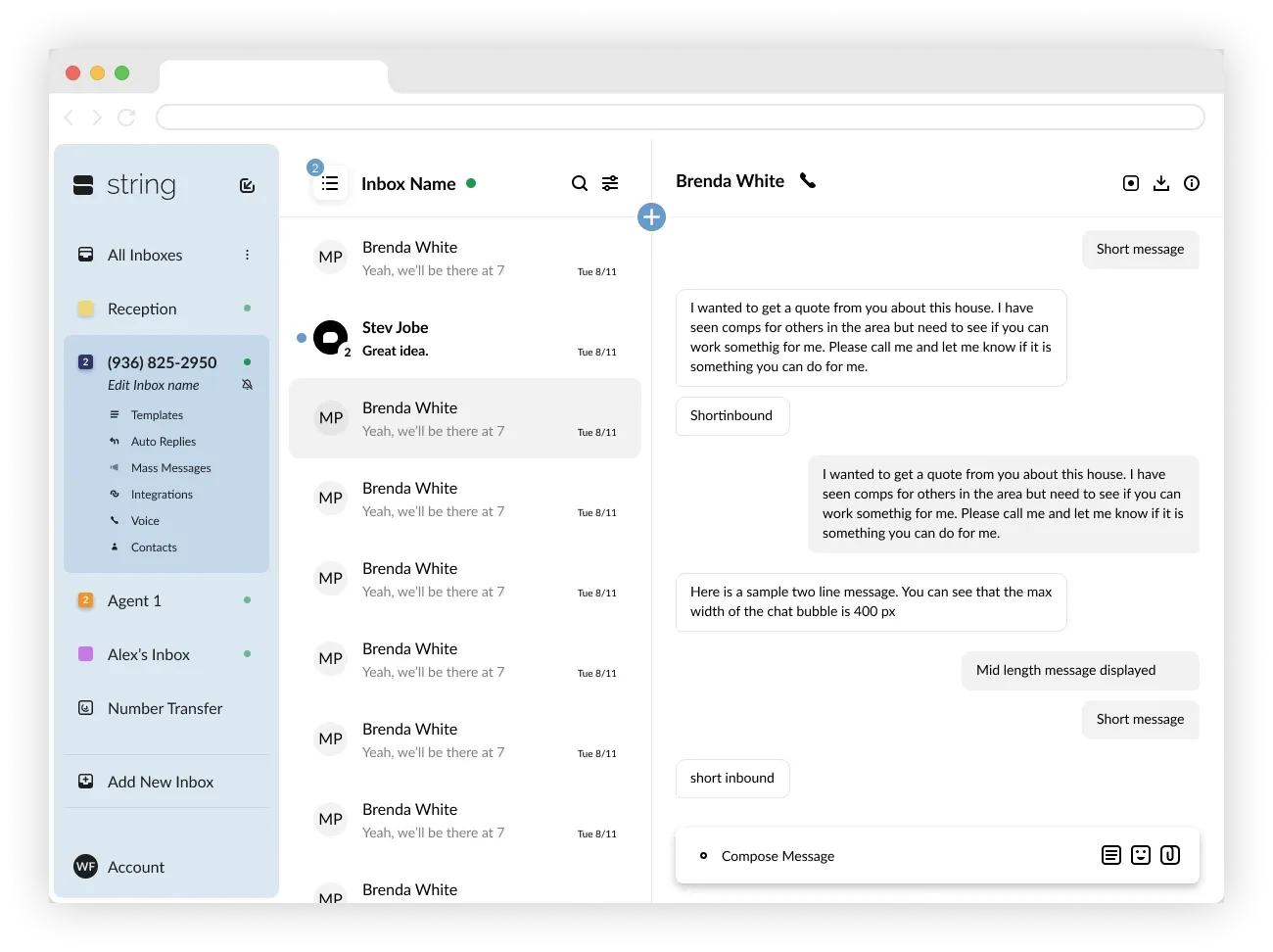 String inbox with the full left navigation, showing Boosts under the inbox name